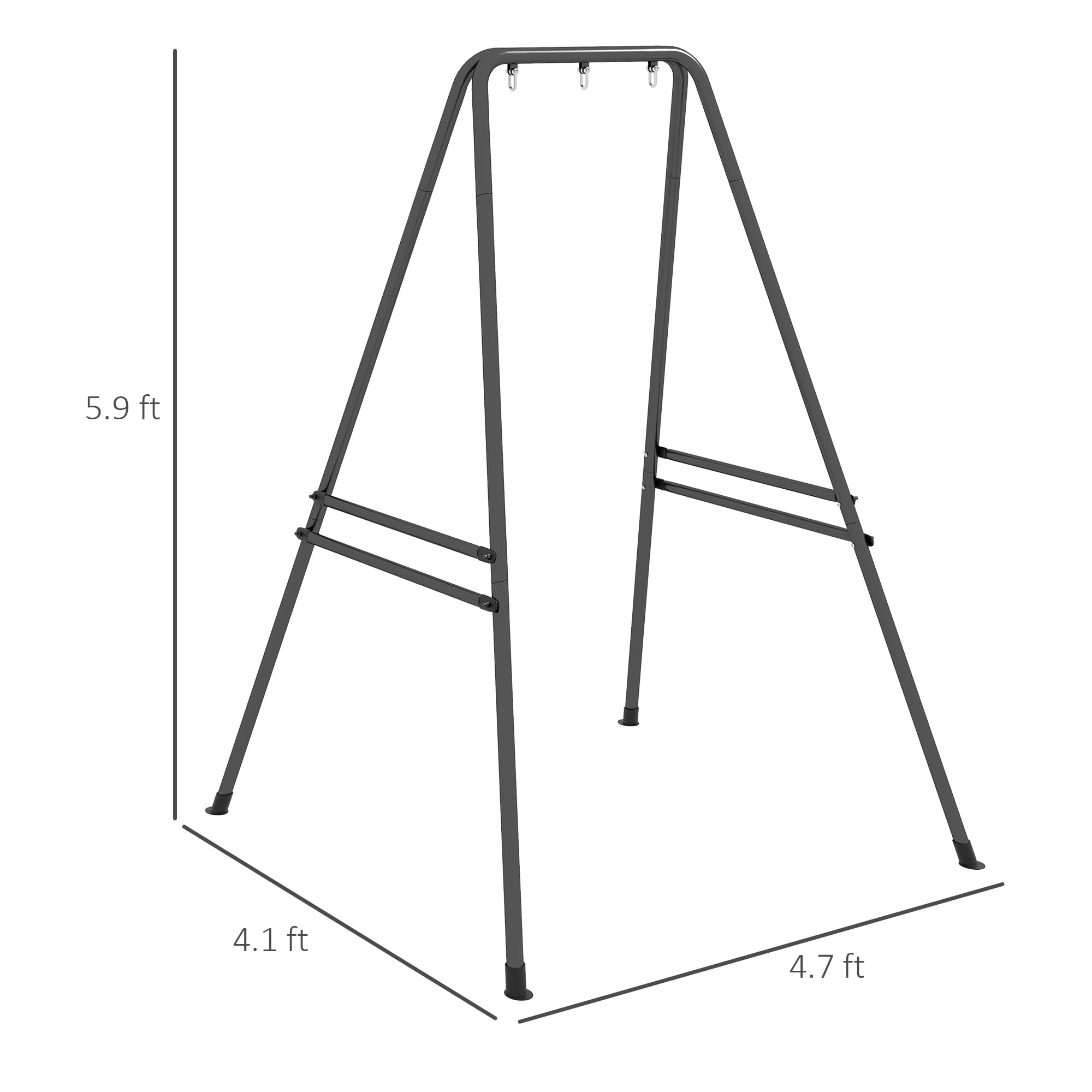 Garden Accessories Outsunny A-Shaped Hammock Chair Stand, Heavy Duty Swing Stand for Indoor & Outdoor Use, Max 330 lbs., Black,Garden Decorative Accessories