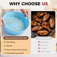 thumbnail image 3 of M Buder 3 Pack Silicone Air Fryer Liners 4-7 QT, Reusable Food Grade Basket Bowl, Replacement for Parchment Paper, Baking Tray Oven Accessories, Round Red&Blue&Pink (Top 7.9in, Bottom 6.7in), 3 of 8
