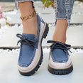 thumbnail image 2 of Womens Shoes,Casual Shoes Low Top Lace Up Two Tone Color Design Comfortable Daily Walking Footwear Lightweight Sneakers for All Day,Shoes for Women,Blue,9, 2 of 7