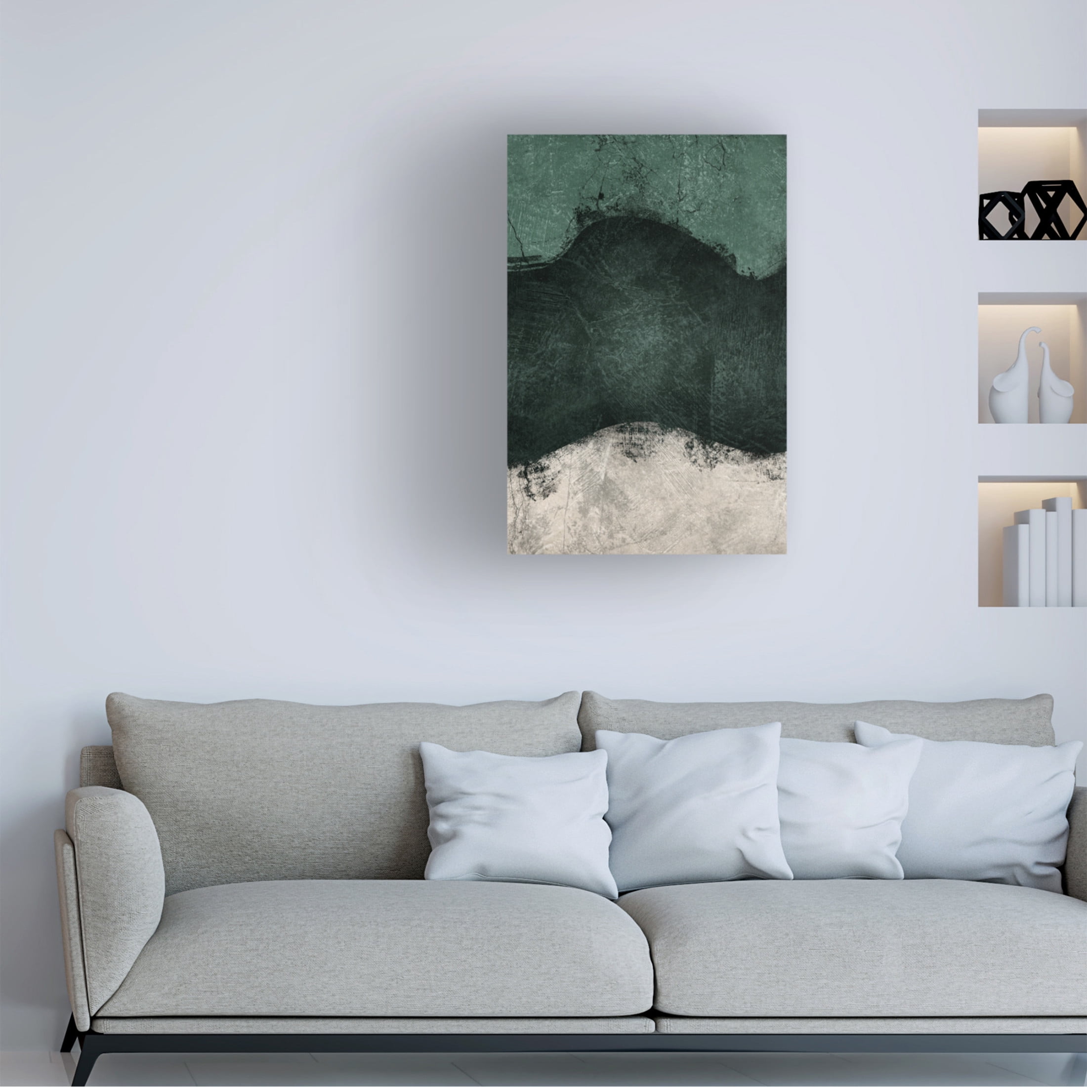 Canvas Wall Art - Ema Paraschiv 'Midnight Emerald No2' Wall Art for Living Room, Bedroom, or Office Décor by Trademark Fine Art - 30 x 47 Inches
