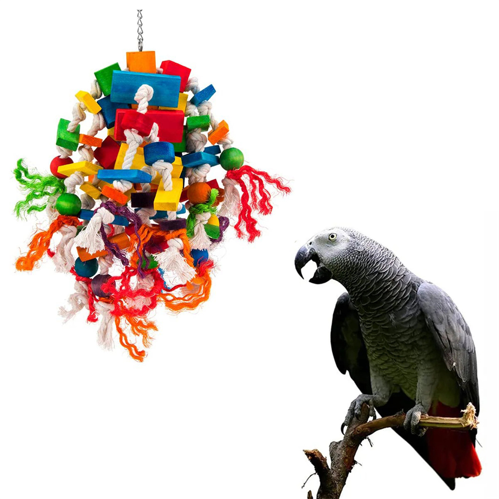 Parrot Toys for Large Bird Toys African Grey Parrot Toys Natural Wooden