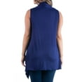 thumbnail image 2 of 24/7 Comfort Apparel Women's Plus Size Asymmetric Open Front Cardigan, 2 of 4