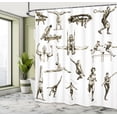thumbnail image 5 of Ambesonne White Shower Curtain, Summer Sports Athlete, 69"Wx75"L, Olive Green White, 5 of 5