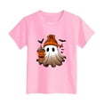 thumbnail image 5 of Staki Kids Fall Shirts Girl Halloween Shirt Tshirt Short Sleeve Tee Top Kids Season Fall Outfit(Pink,3-4 Years), 5 of 5