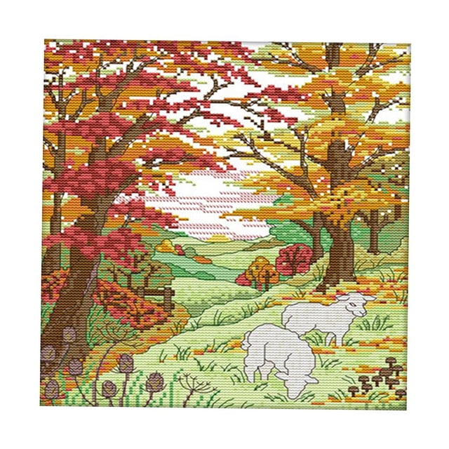 Conjunto de Costura Hecho a Mano Soledad Estampado Diseño de Oveja de Otoño 35 * 42 Cm