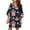 Navy, variant on Fesfesfes Women Casual Dress Dress Sweet And Cute V-Neck Printed Bell Sleeve Shift Dress Mini Dress