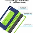 thumbnail image 4 of Hoibon Compatible With TCL NXTPAPER 11 Tablet Model 9466X6 2023 Model Case Heavy Duty Shockproof Rugged Protective with Kickstand Kids Friendly for TCL NXTPAPER 11 inch (2*Navygreen), 4 of 8