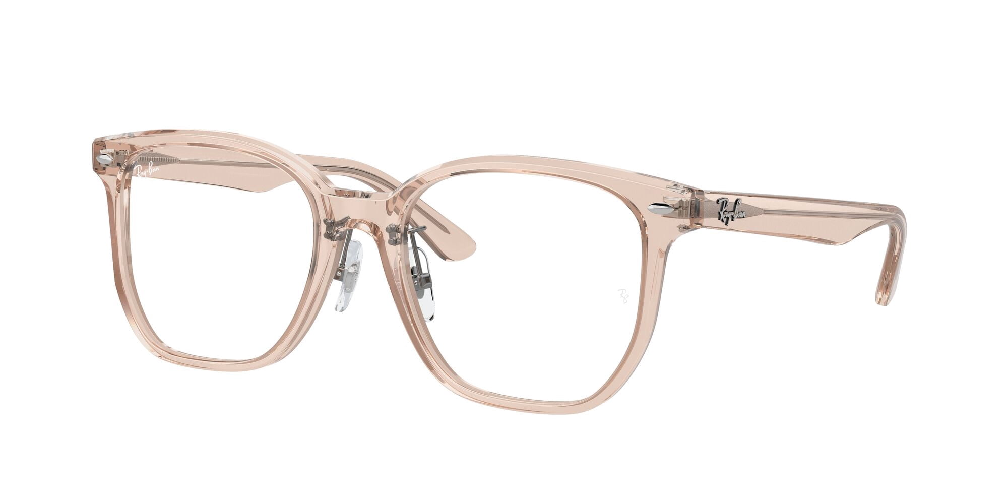 Ray-Ban Unisex Size 54 Square Optical Eyeglasses, Polished Transparent Light Brown