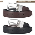 thumbnail image 2 of XIATIAN Reversible Kids Belts for Boys - Black and Brown Leather Belt for School Uniform Casual Jeans, 2 of 8