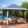thumbnail image 5 of 13x13 FT – Heavy Duty Gazebo Canopy Tent with Double Vented Roof. Adjustable Height. Mosquito Netting. Waterproof UV-Resistant Outdoor Shelter for Patio. Backyard. Garden & Lawn, 5 of 20
