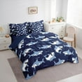 thumbnail image 3 of Castle Fairy Cartoon Shark Twin Bedding Sets 7-Piece for Boys Girls,Cute Sea Animal Bedding Comforter Set Microfiber,Kawaii Ocean Wildlife Breathable Sheet Sets,Ultra Soft Home Decor,Reversible, 3 of 8