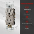 thumbnail image 5 of ENERLITES Elite Series Duplex Receptacle, Residential Grade Wall Outlet, Duplex Electrical Outlet, Self-Grounding, 3-Wire, 2-Pole, 15A 125V, UL Listed, 61580-TR-NK-10PCS, Nickel, 10 Pack, 5 of 5