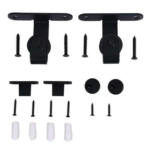 Sliding Barn Door Hardware Kits Top Mounted Hanging Rail Hanger Track Steel Closet Door Roller Rail for Single Door-B