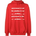 thumbnail image 2 of OXI Hoodie Sweatshirt - Government is The Problem, Basic Casual Hoodie for Men's and Women Fleece Hoodie Long Sleeve - Red Medium, 2 of 3