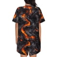 thumbnail image 6 of Daiia Molten Lava Abstract Flow Pattern Womens Pajama Sets Short Sleeve Pajamas for Women Sets Soft Lounge Sets Casual Round Neck Sleepwear PJS-Large, 6 of 7