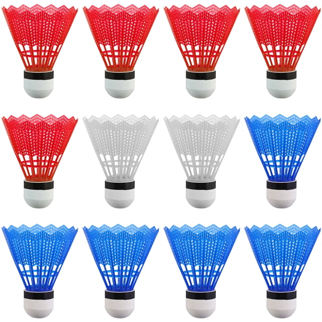 VORCOO 12Pcs Nylon Crown Badminton Shuttlecocks for Training with Enhanced Stability and Durability for Indoor and Outdoor Use