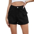 thumbnail image 2 of ClodeEU Women's High Waisted Cargo Jeans ,Casual Denim Pants with Pockets Black,Womens Plus XL, 2 of 5