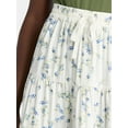 thumbnail image 3 of Time and Tru Women's Printed Tiered Midi Skirt, Sizes XS-XXXL, 3 of 4