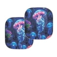 thumbnail image 2 of Binienty Blue Jellyfish Sunshade Visor 2-Piece Foldable Car Windshield Sun Shade Sun Shade for UV Protection Auto Interior Protector Easy Installation Fit Most Car, Truck, Suv, or Van, 2 of 5