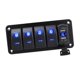 thumbnail image 5 of Panel de interruptores basculantes de 4,2 A con cargador USB doble, voltímetro de aluminio de alta resistencia para vehículos 5 pandillas, 5 of 8