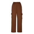 thumbnail image 3 of ICHUANYI Clearance Women Casual Trousers High Waist Drawstring With Multi-Pockets Long Pants ICHUANYI "ICHUANYI", 3 of 3