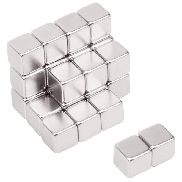 Paquete de 24 imanes de neodimio de cubo de 0.157 x 0.157 x 0.157 in, imanes de tierras raras fuertes, imanes cuadrados, imanes pequeños para manualidades, ciencia, cocina, oficina, aula oso de fresa Electrónica
