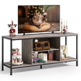 thumbnail image 6 of Aiho Mid-Century Wooden TV Stand for TVs up to 65" with Open Storage Shelves and Metal Frame - Gray, 6 of 11