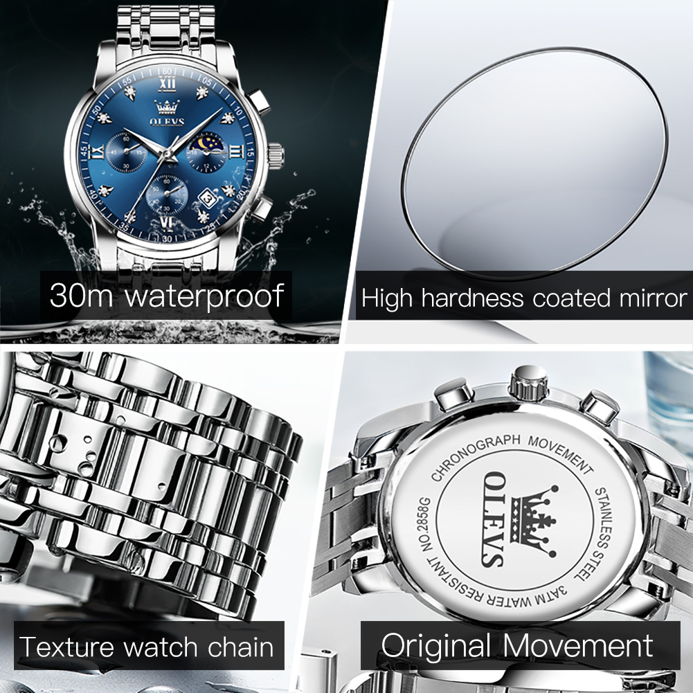 OLEVS Men's Luxury Chronograph Quartz Watch photo 8
