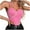 Pink4, variant on Women's Casual Floral Print Lace Up Back Sleeveless Spaghetti Strap Bandeau Tube Crop Corset Top Black M
