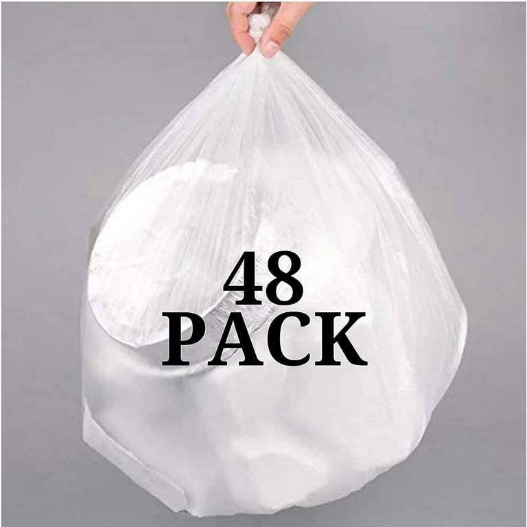  3 Gallon 80 Counts Strong Trash Bags Garbage Bags by Teivio,  Bathroom Trash Can Bin Liners, Plastic Bags for home office kitchen, Clear  : Health & Household