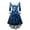 Dark Blue, variant on Christmas Dresses for Women Women's Fashion V-neck Casual Slim Christmas Printed Party Long Sleeve Dresses with Fur Collar for Christmas Party,Blue,L