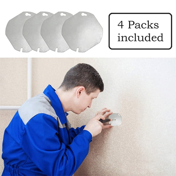 4 Packs Octagon Electrical Box Cover, Galvanized Steel Metal Junction Box Covers, Outlet Box Cover for Octagonal Box