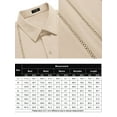 thumbnail image 2 of Coshow Men's Button Down Short Sleeve Shirt Cuban Guayabera Casual Summer Linen Beach Shirt, 2 of 5