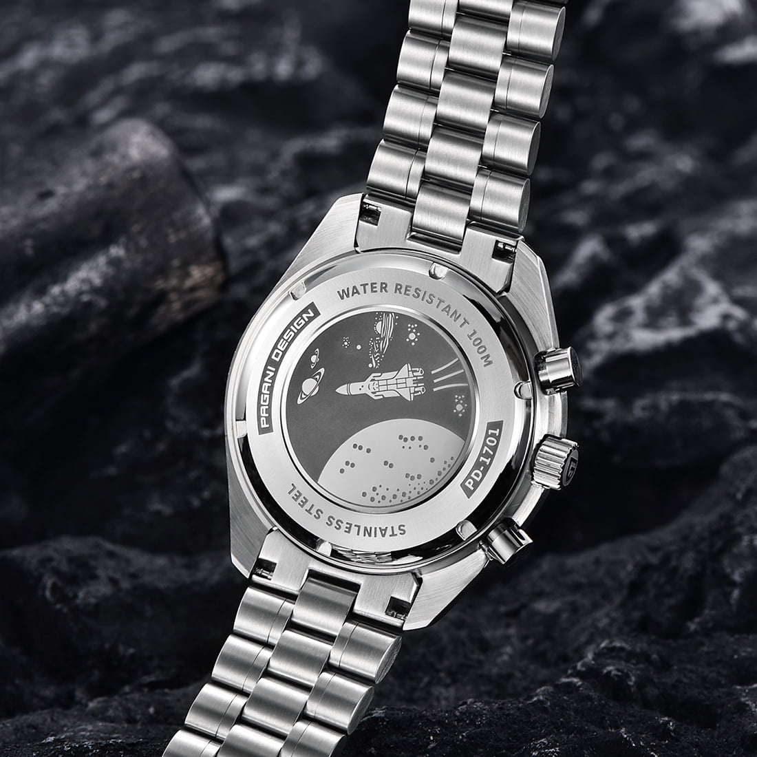 PAGANI DESIGN Men's Quartz Watches 40mm New Release full Stainless Steel Waterproof Sports Chronograph Wrist Watch for Men Sapphire Dial Glass