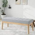 thumbnail image 1 of Upholstered Entryway Bench - End of Bed Bench，Accent Bench - Bedroom Bench Dining Bench with Padded Seat for Kitchen, Living Room, Button Tufted Wood Bench, 1 of 5