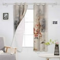 thumbnail image 3 of Hokiten Christmas Blackout Curtains | Light Blocking Print Window Curtains, Xmas Tree Santa Elk Rustic Watercolor Thermal Insulated Window Drapes for Living Room Kitchen Cafe (2 Panels, 104"W x 63"L), 3 of 7