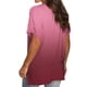 thumbnail image 4 of Pntutb - Camiseta holgada de manga corta con cuello en V y degradado informal para mujer Pntutb Pntutb-700, 4 of 7