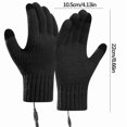 thumbnail image 6 of AuroraX Touchscreen Usb Heated Gloves Dark Gray Knit Thick Wool Winter Gloves Cold Weather Warm Insulated Gloves with Wrist for Women Men, 6 of 6