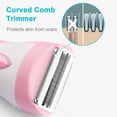 thumbnail image 3 of Tignapoo Ladies' Electric Hair Trimmer for Intimate, Underarm, Leg, and Facial Hair - Waterproof, Dry/Wet Use, Pink & Purple Options, Washable Heads Included, 3 of 6