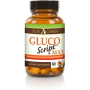 GlucoScript MAX By Suzy Cohen with Fig Fruit, Cinnamon, Gymnema and Blueberry to Manage Glucose, Insulin, Cholesterol and Carbohydrate Metabolism - Support Healthy Eyes, Heart, Kidney and Skin