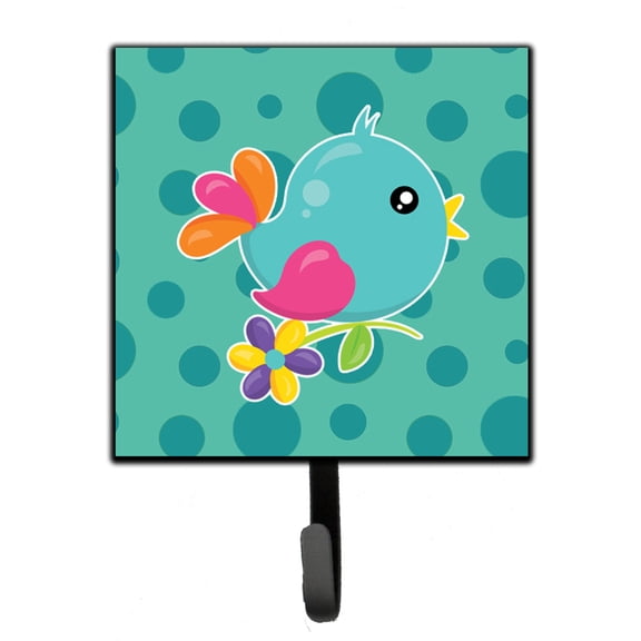 Bird on Teal Polkadots Leash or Key Holder