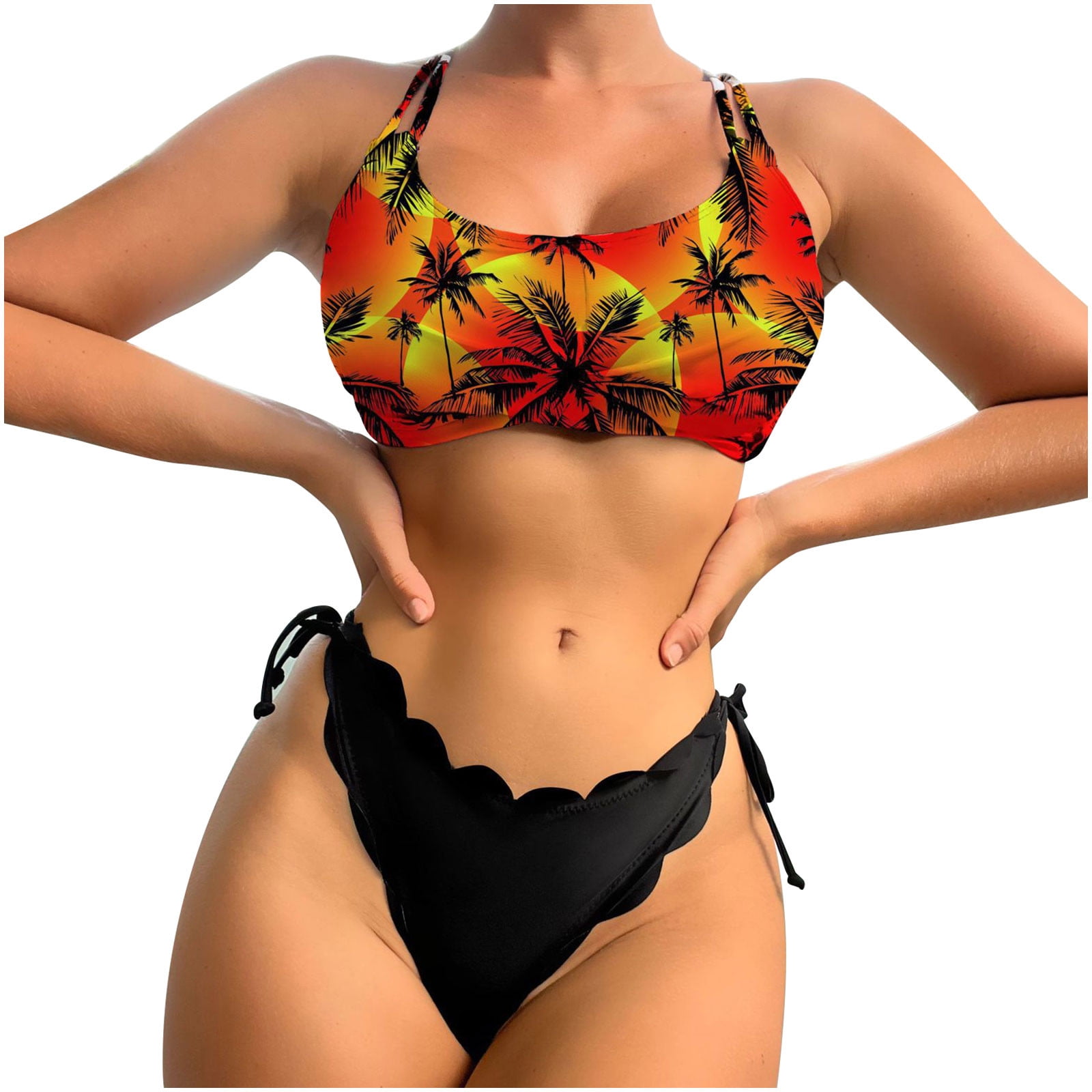 Bigersell Women Full Coverage Bikini Fashion Lady Padded Printed Bikini