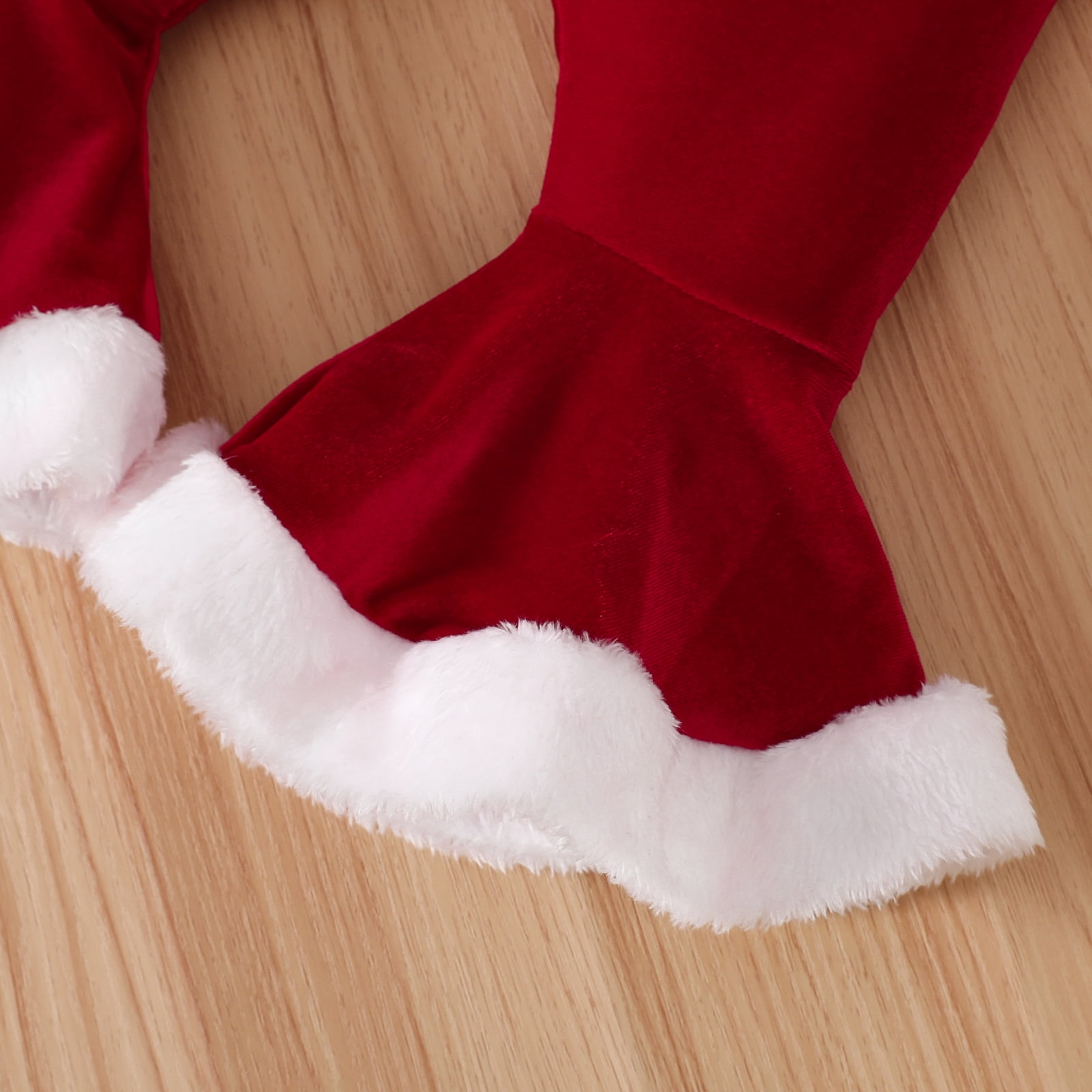 Newborn Baby Girl Christmas Outfits Toddler Santa Long Sleeve Romper Pants Hat Clothes Set,Size 0-18 Months