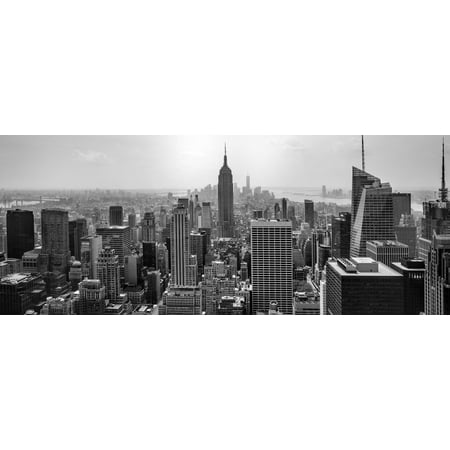 Aerial view of cityscape New York City New York State USA Canvas Art - Panoramic Images (6 x