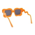 thumbnail image 4 of Bubbly Hazy Cloud Shape Rectangle Funky Runway Sunglasses Orange - Black, 4 of 4