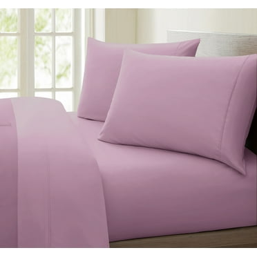 Oxford Collection 600 Thread Count Deep Pocket Egyptian Quality Cotton Solid Sheet Set (Twin, Purple)