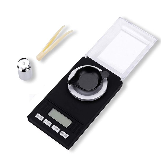Báscula digital de miligramos de 50 g/0,001 g, báscula de joyería digital de alta precisión, báscula de joyería portátil con pantalla LCD, para medicina en polvo, oro, gema, Re