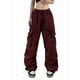 thumbnail image 2 of Pantalones Cargo para Mujer, Pantalones Casuales de Senderismo, Pantalones Holgados Y2K de Cintura Alta con Múltiples Bolsillos Vino Tinto S, 2 of 8