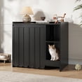 thumbnail image 5 of Large Litter Box Enclosure with Collector, Hidden  Robot Furniture for Automatic Litter Box, Dog Proof Cabinet Side Table, Black, 5 of 8