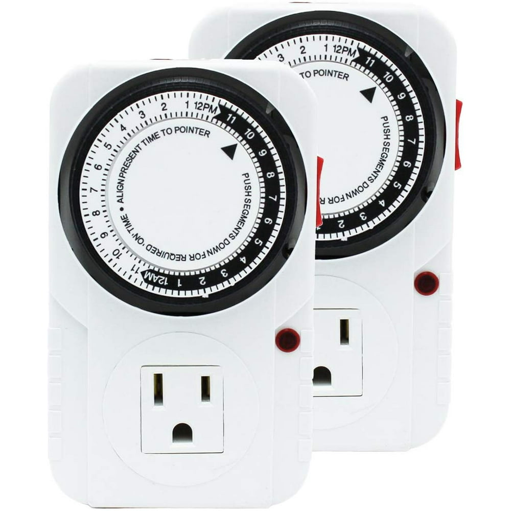 iPower 24 Hour Plugin Mechanical Electric Outlet Timers Switch